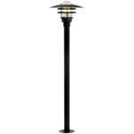 Nordlux Lønstrup 32 Sockellampe Metall und Glas Schwarz | 320mm - IP44 - Geeignet für E27