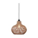 Good&Mojo Pendelleuchte Kalahari Rattan Braun S | Geeignet für 1x E27 