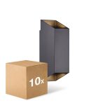 Lot 10x Nordlux Nico Applique Murale Aluminium Noir Up & Down | Convient pour 2x GU10