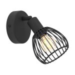 Eglo Applique Murale Sonni Acier Noir | IP20 - Convient pour 1x E14