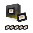 Lot 6x Bright Choice Projecteur LED 20W 2000lm 100D - 830 Blanc Chaud | IP66 - Symétrique